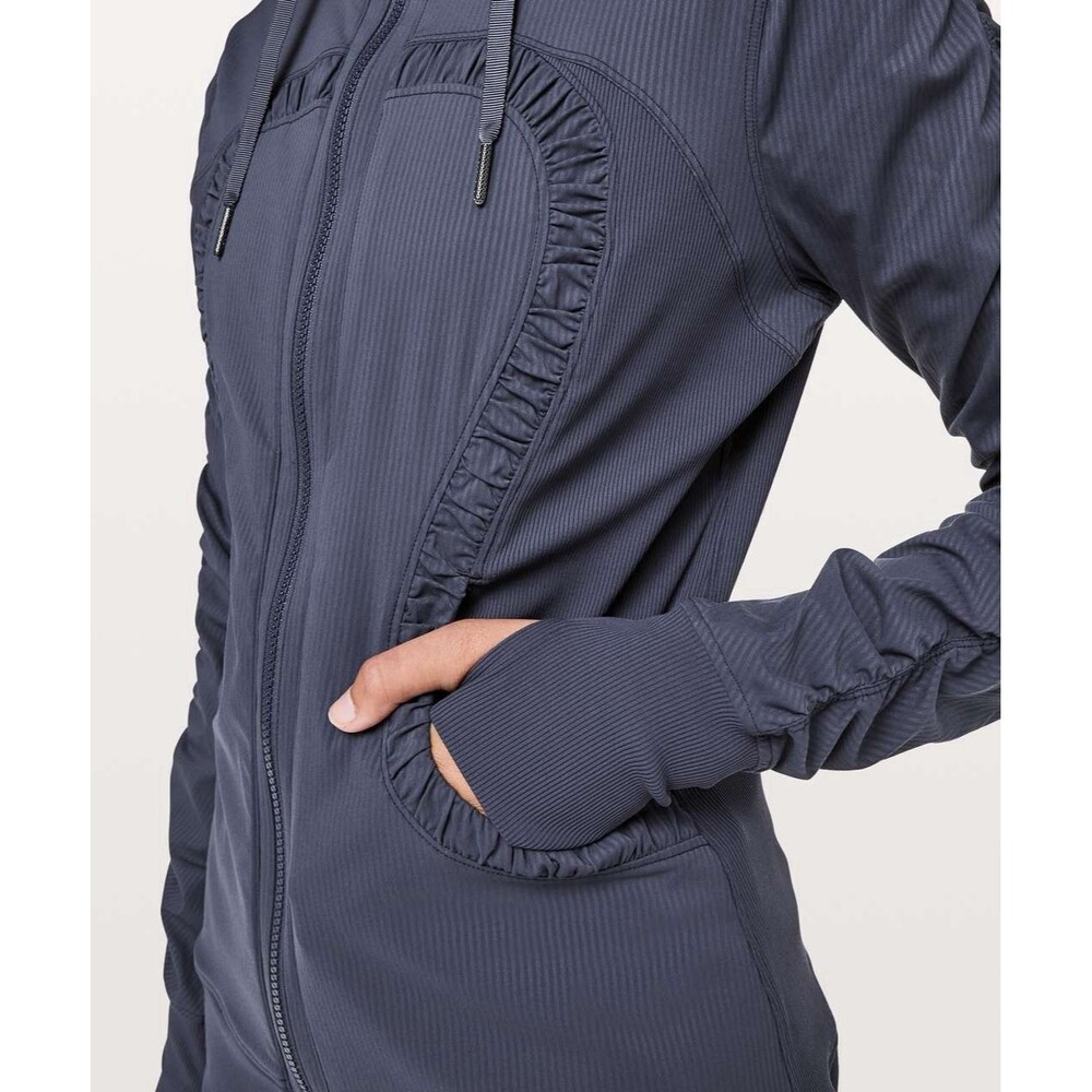 Lululemon Dance Studio Jacket Hoodie Reversible Sz 6 Cadet Blue